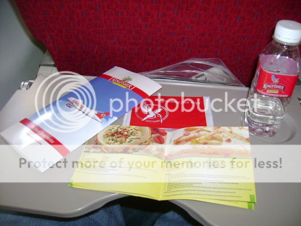 feedback card, water, face wipes and a recipe booklet